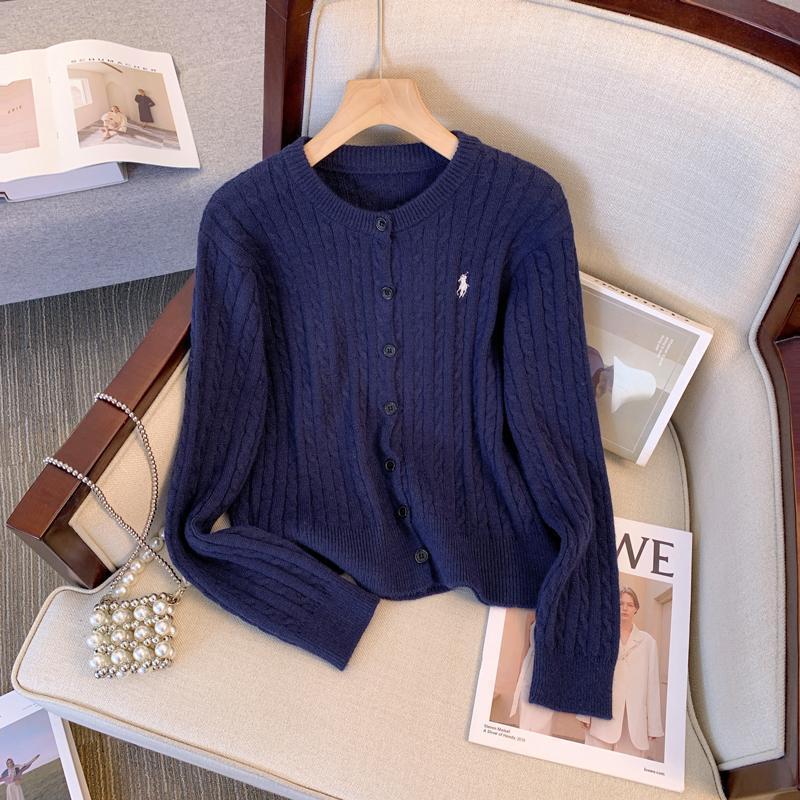 Outer Cardigan Soft Waxy Embroidered Round Neck Twist Cardigan Autumn New Retro Academy Style Sweater Top - Image 5
