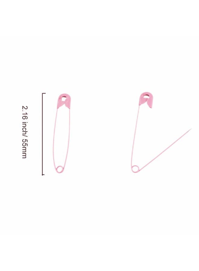 SaktopDeco Pink Safety Pins 2.16 Inch Metal Safety Pins for Handcrafts DIY Sewing Art Craft Pin Pack of 100 - Image 2
