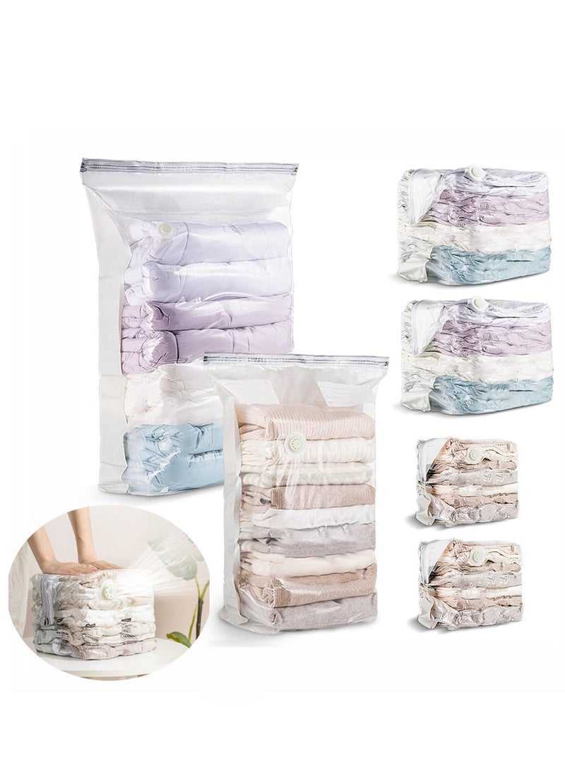SYOSI Vacuum Storage Bags Jumbo Cube 6 Pack, Space Saver Bags Extra Large Vacuum Seal Bags for Comforters Blankets Clothes (3 Jumbo 3 Medium), Closet Organizers and Storage Bags Vacuum Sealed - Image 1