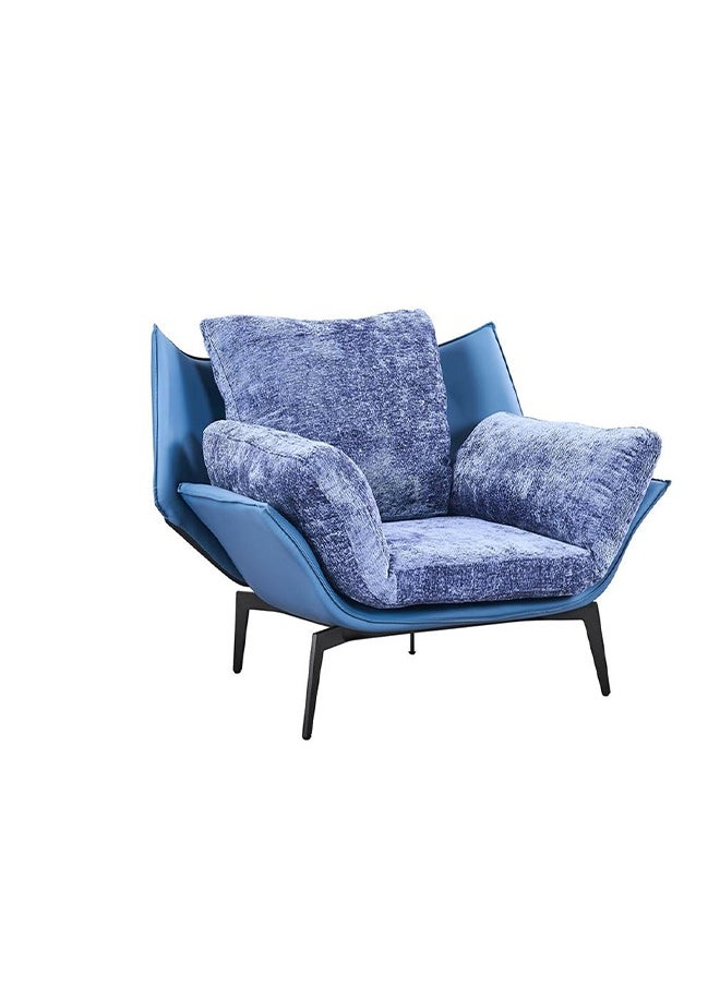 NZONE STORE Blue Accent Chair with Fixed Back, Armrest, Removable Cushions and Pillow  - Image 1