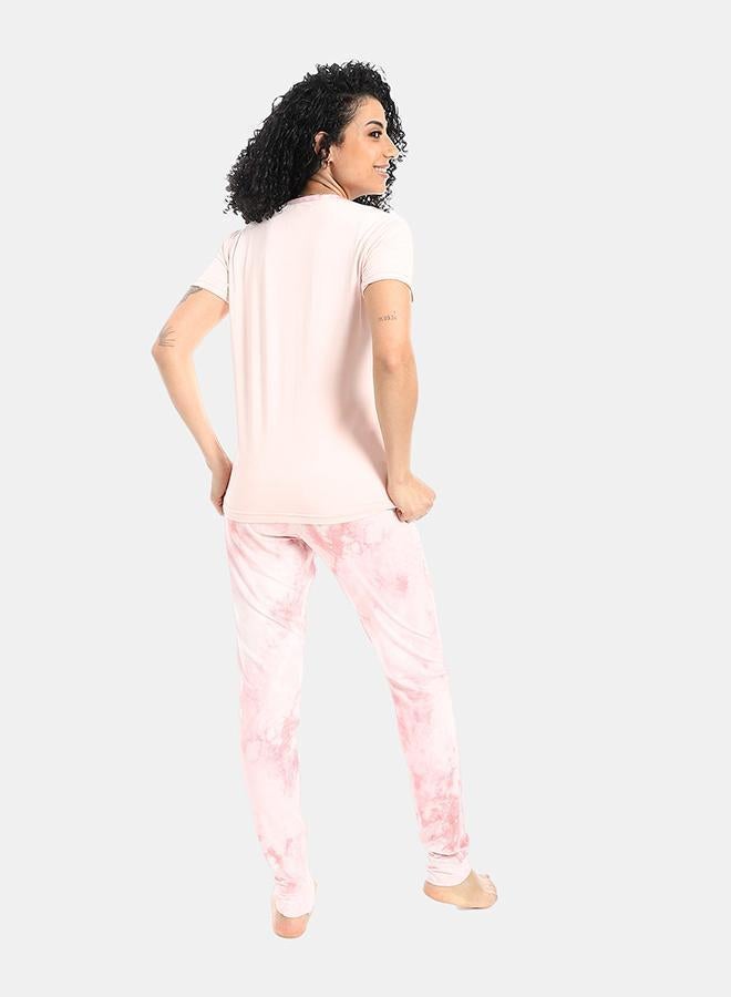 kady Self Pattern Short Sleeves Pajama Set - Image 3