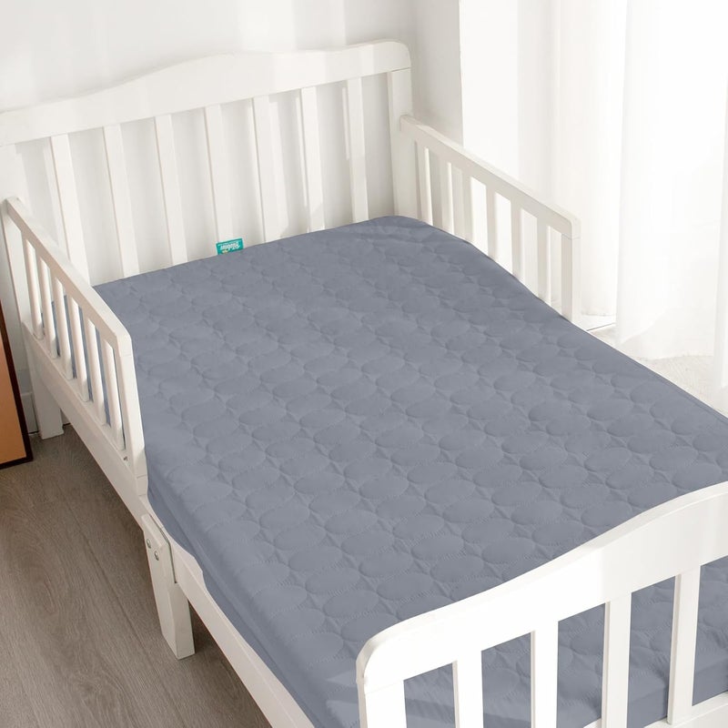 Biloban Crib Mattress Protector Pad Waterproof, Toddler Waterproof Crib Mattress Cover, Machine Washable & Dryer Fit Baby Toddler Bed Mattress Protector (Standard Size 52” x 28”), Grey - Image 5