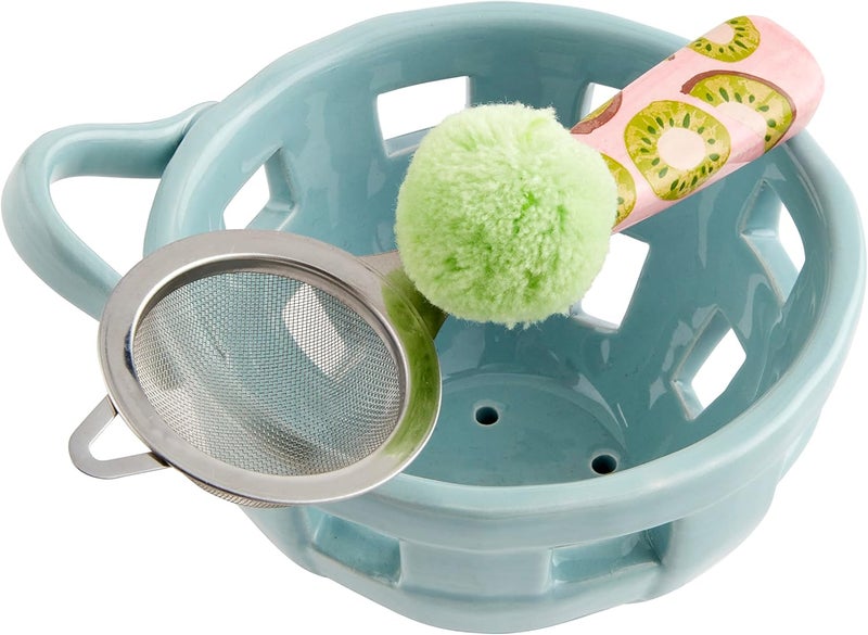 Mud Pie Colorful Berry Set bowl 3 12 x 5 12 dia  strainer 5 Blue - Image 1