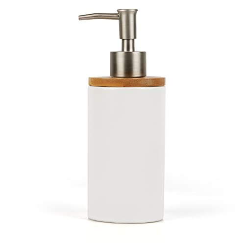 Whiidoom Ceramic Soap Dispenser Hand Soap Dispenser Refillable Liquid Great for Kitchen and Bathroom Decorative (White) - Image 1