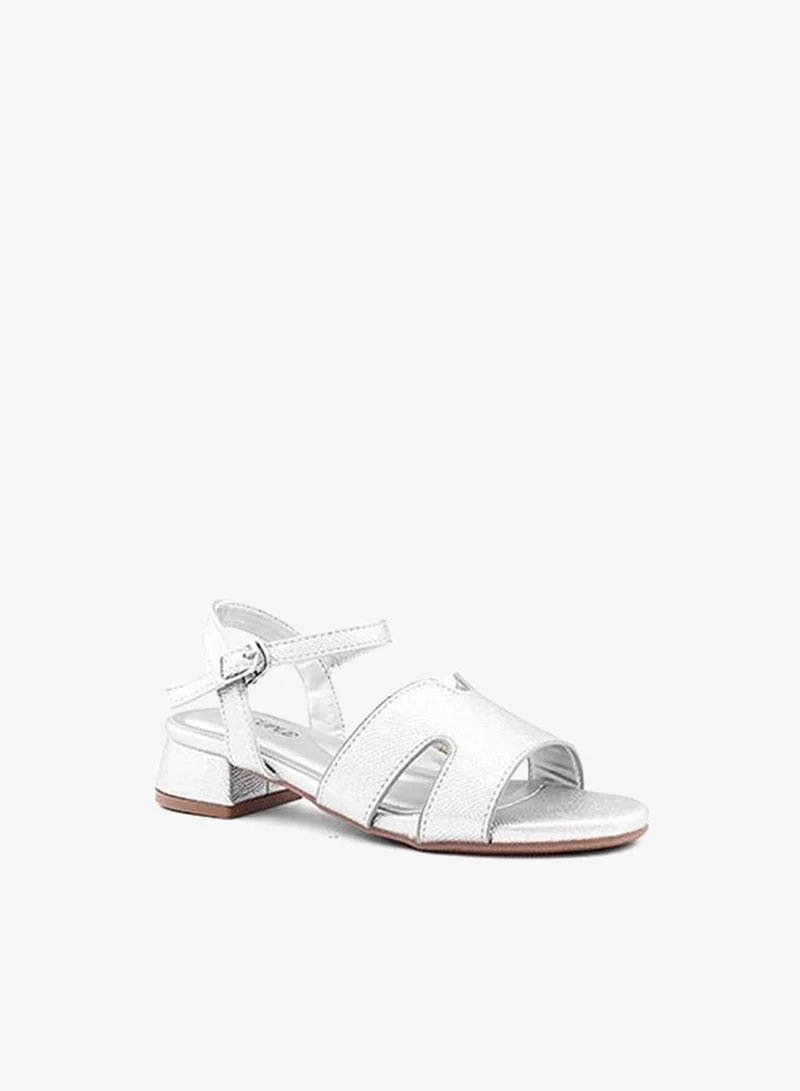 كابلي صنادل بناتي بكعب مسطح وحزام للكاحل