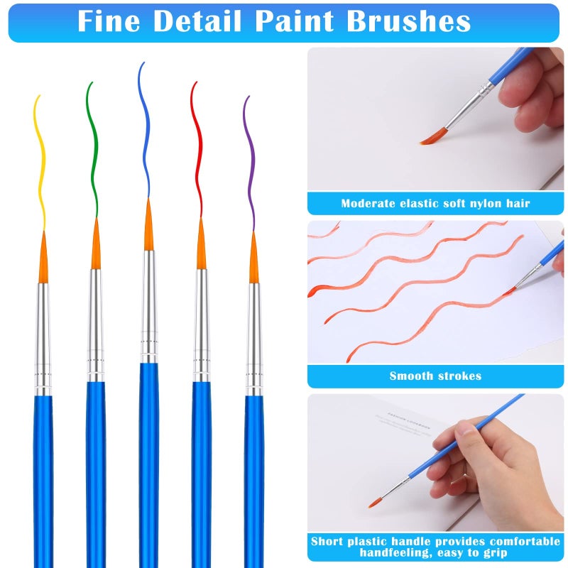 anezus 50Pcs Round Paint Brushes Bulk, Anezus Small Paint Brushes Classroom Brushes Set for Kids Model Canvas Painting Face Acrylic Watercolor Oil and Crafts - Image 4