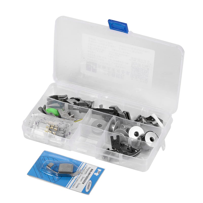 Zerodis 17 PcsSet Industrial Sewing Machine Parts Sewing Machine Accessories with a Case Include Presser Foot Bobbin Needle Screwdriver Threader Screw Compatible with Most Industrial Flat Sewing Machines