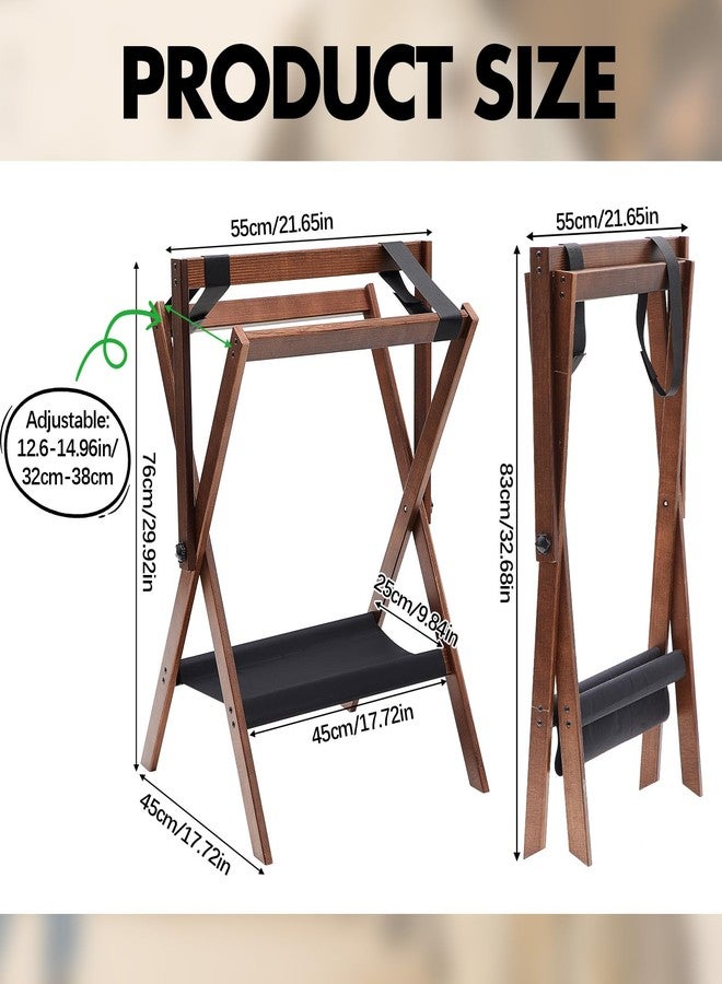 Leinuosen 1 Pack Pine Wood Saddle Rack Portable Folding Horse Saddle Stand 20" L x 17" W x 30" H Storage Pad Rack Blanket Display Holder for English Western Horse Gear Tack Organizers (Vintage Brown) - Image 2