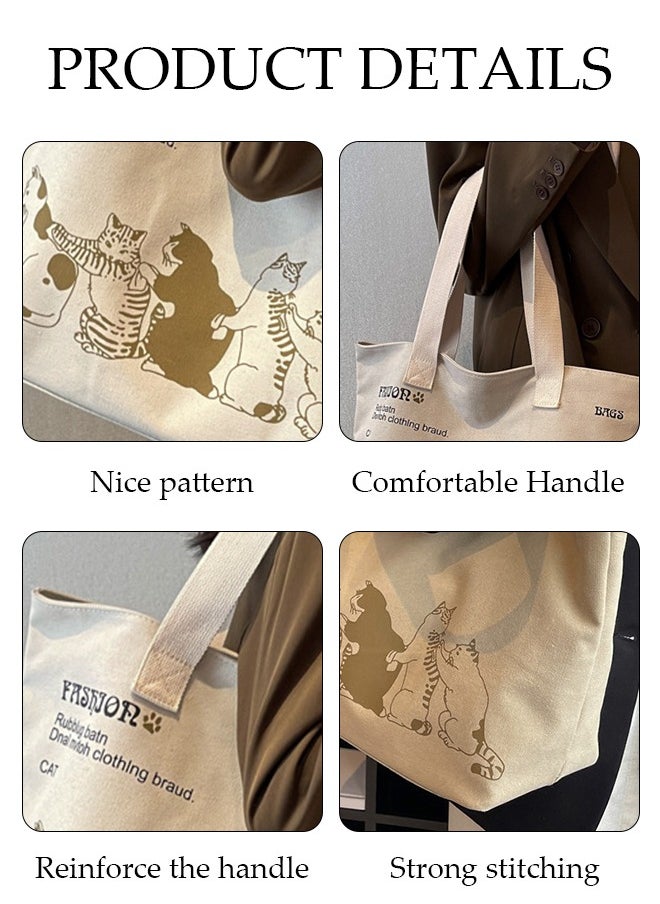 DUNISO - Women's Shoulder Tote Bag Canvas Handbag For Women Large Capacity Bucket Bag Fashionable Travel Messenger Shoulder Bag for Ladies Girls College Students - Image 1