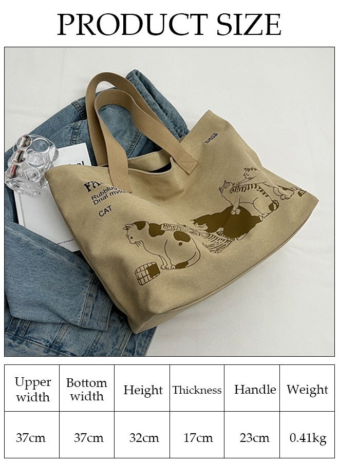 DUNISO - Women's Shoulder Tote Bag Canvas Handbag For Women Large Capacity Bucket Bag Fashionable Travel Messenger Shoulder Bag for Ladies Girls College Students - Image 1