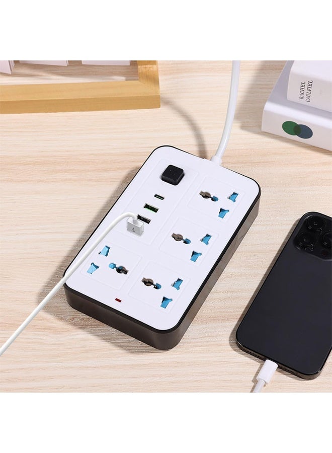 Extension Socket, Power Strip with USB Port, 3 USB Ports and a Type-C Port | Independent Power Switch, 1A Automatic Max, Overload and Child Protection, 2m Extension Cord, Model 633 - Image 4