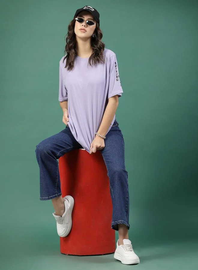 Take Two Women Light Purple Jersey Oversized T-Shirt By Rigo