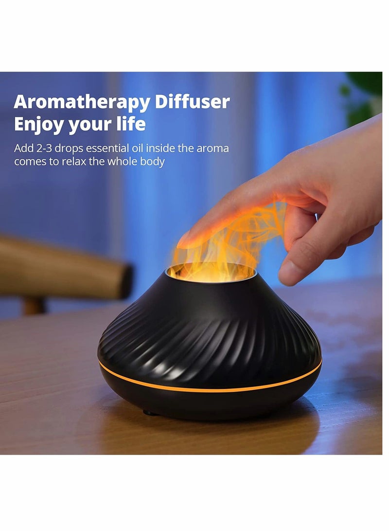 SYOSI Essential Oil Diffuser Colorful Air Aroma Diffuser Humidifier 130ml Oil Diffuser 7 Flame Color Noiseless Essential Oil Diffuser for Home Office Yoga with Auto Off Protection (8 Hours Black) - Image 3