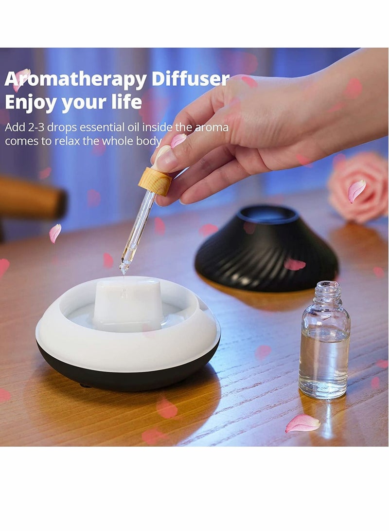 SYOSI Essential Oil Diffuser Colorful Air Aroma Diffuser Humidifier 130ml Oil Diffuser 7 Flame Color Noiseless Essential Oil Diffuser for Home Office Yoga with Auto Off Protection (8 Hours Black) - Image 4