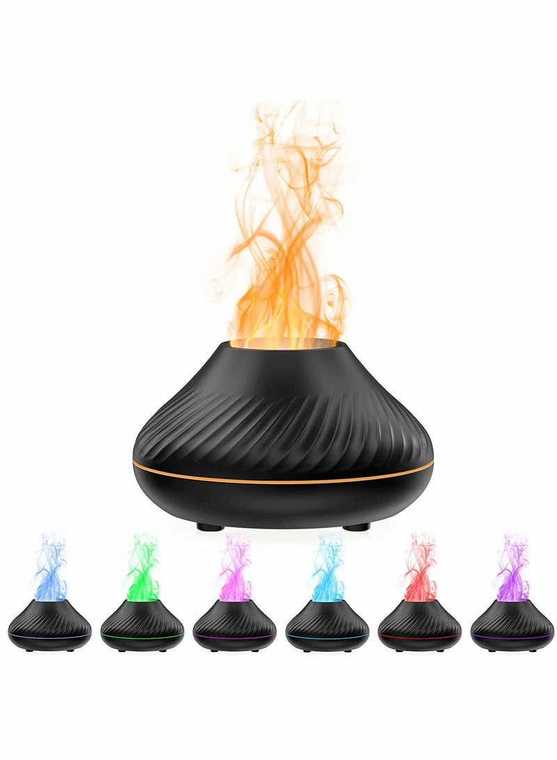 SYOSI Essential Oil Diffuser Colorful Air Aroma Diffuser Humidifier 130ml Oil Diffuser 7 Flame Color Noiseless Essential Oil Diffuser for Home Office Yoga with Auto Off Protection (8 Hours Black) - Image 1