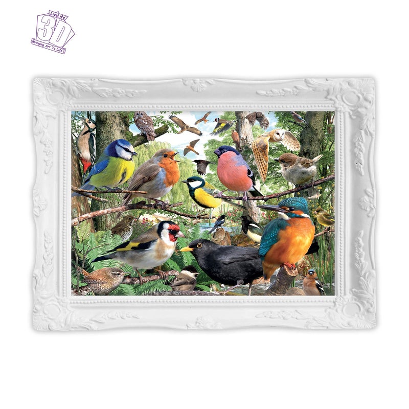 3D Livelife Lentical Wall Art Prints - Nature's Home من Deluxebase. ملصق الطيور ثلاثية الأبعاد غير مؤلفة. ديكور الجدار المثالي. العمل الفني الأصلي مرخص من الفنان الشهير ديفيد بينفوند - Image 2