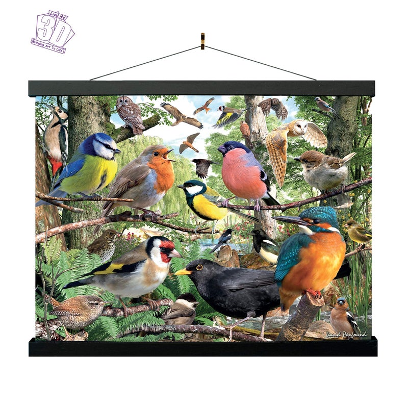 3D Livelife Lentical Wall Art Prints - Nature's Home من Deluxebase. ملصق الطيور ثلاثية الأبعاد غير مؤلفة. ديكور الجدار المثالي. العمل الفني الأصلي مرخص من الفنان الشهير ديفيد بينفوند - Image 3
