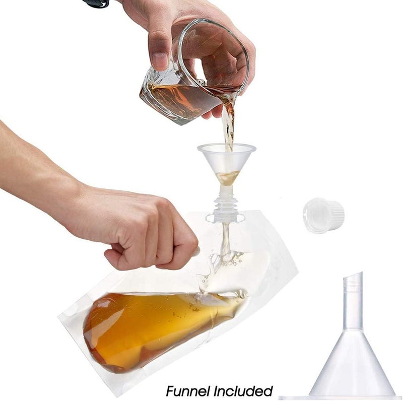 Vignee Cruise Liquor Flask Kit for Travel,Concealable and Reusable Rum Runner Alcohol Juice Travel Plastic Flasks Liquor Bags for Sneak Drink-4 x 32 oz + 3 x 16 oz + 3 x 8 oz +1 funnel - Image 5