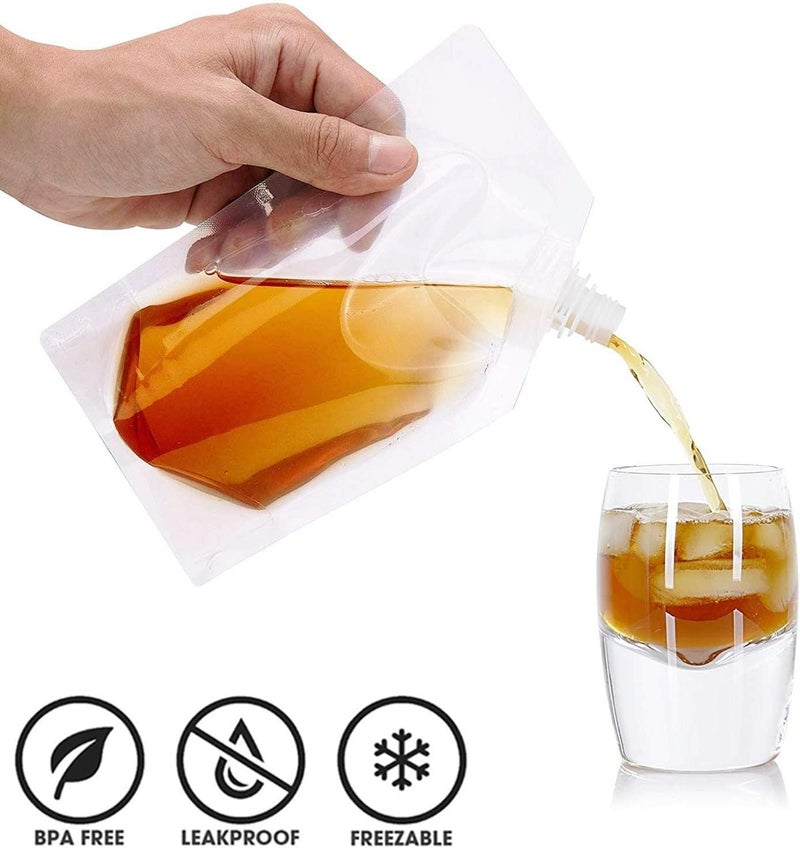 Vignee Cruise Liquor Flask Kit for Travel,Concealable and Reusable Rum Runner Alcohol Juice Travel Plastic Flasks Liquor Bags for Sneak Drink-4 x 32 oz + 3 x 16 oz + 3 x 8 oz +1 funnel - Image 4