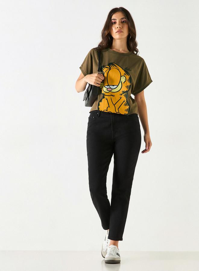 اس بي كاركترز Garfield Print T-shirt with Crew Neck and Short Sleeves - Image 2