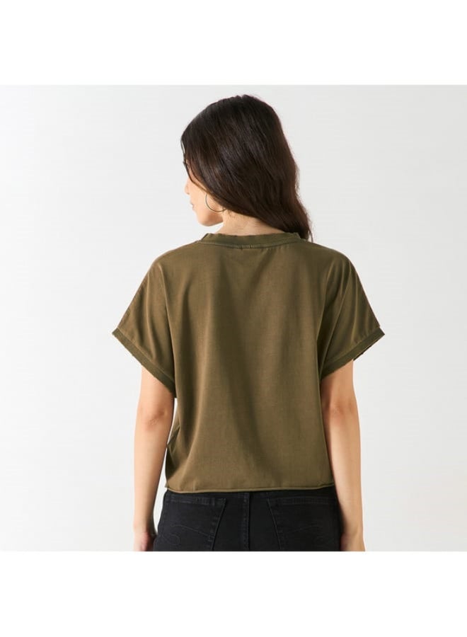 اس بي كاركترز Garfield Print T-shirt with Crew Neck and Short Sleeves - Image 4