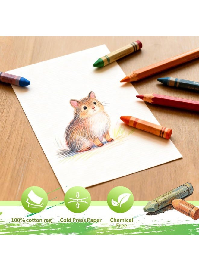Fyess 120 Sheets Sketch Watercolor Paper, 5 x 7 Inch White Paper Cards, 160 GSM Cold Press Cotton Paper, Ideal for Watercolor Pencils, Sketching, Drawing for Students Artists - Image 3