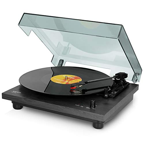 Lenco لينكو LS-10 مشغل اسطوانات فينيل مع مكبر صوت مدمج وتقنية البلوتوث 33 45 RPM أسود MDF مستورد من الاتحاد الأوروبي - Image 2