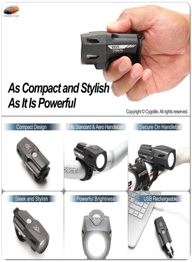 Cygolite Zot 600 Lumen Bicycle Light - 8 Light Modes - Use Day and Night - Compact, Durable, IP67 Waterproof- Secure Hard Mount- USB Rechargeable - for Road and Commuter Bicycles - Image 5