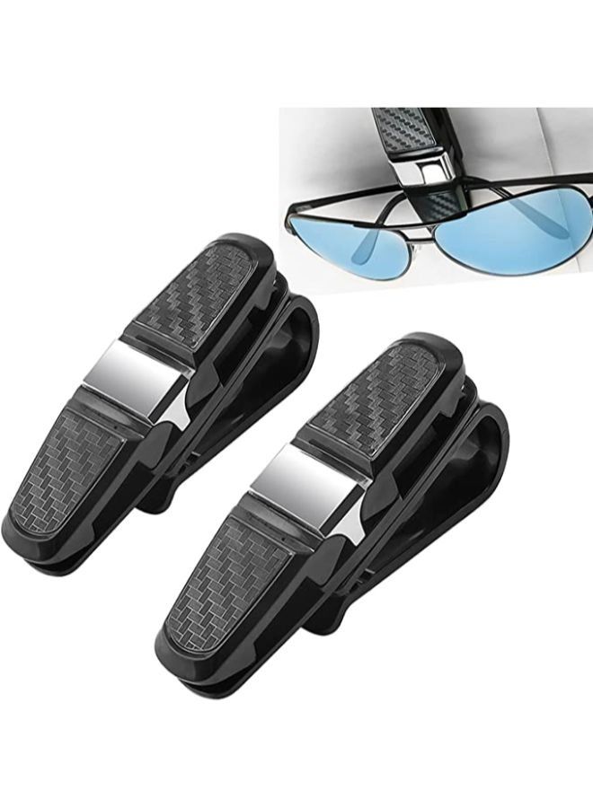2 قطعة حامل النظارات الشمسية كليب شماعات النظارات ، مشبك مزدوج الأطراف وحامل نظارات السيارة الدوار 180 درجة مع مشبك بطاقة التذاكر - Image 1