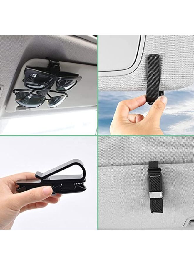 2 قطعة حامل النظارات الشمسية كليب شماعات النظارات ، مشبك مزدوج الأطراف وحامل نظارات السيارة الدوار 180 درجة مع مشبك بطاقة التذاكر - Image 4