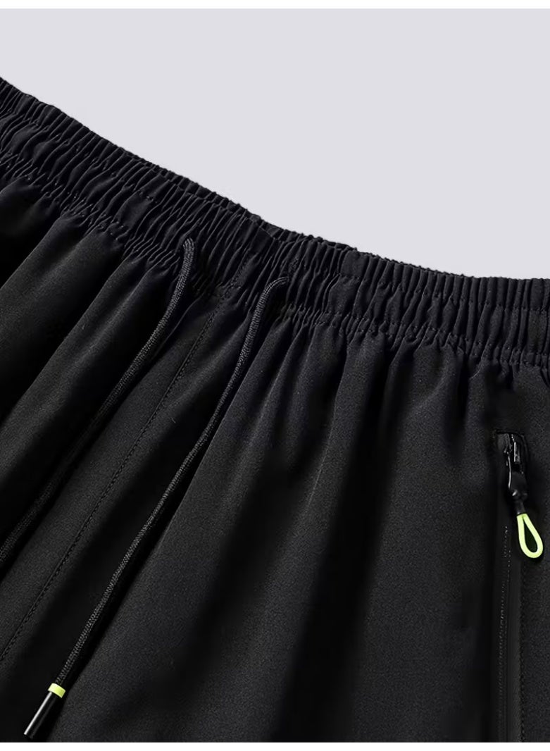 Men's Quick-Dry Breathable Athletic Shorts, Runs Small - Please Check Size Chart, Loose Fit Drawstring Waist Solid Color Gym Shorts for Running, Cycling, Swimming & Outdoor Activities - Image 4