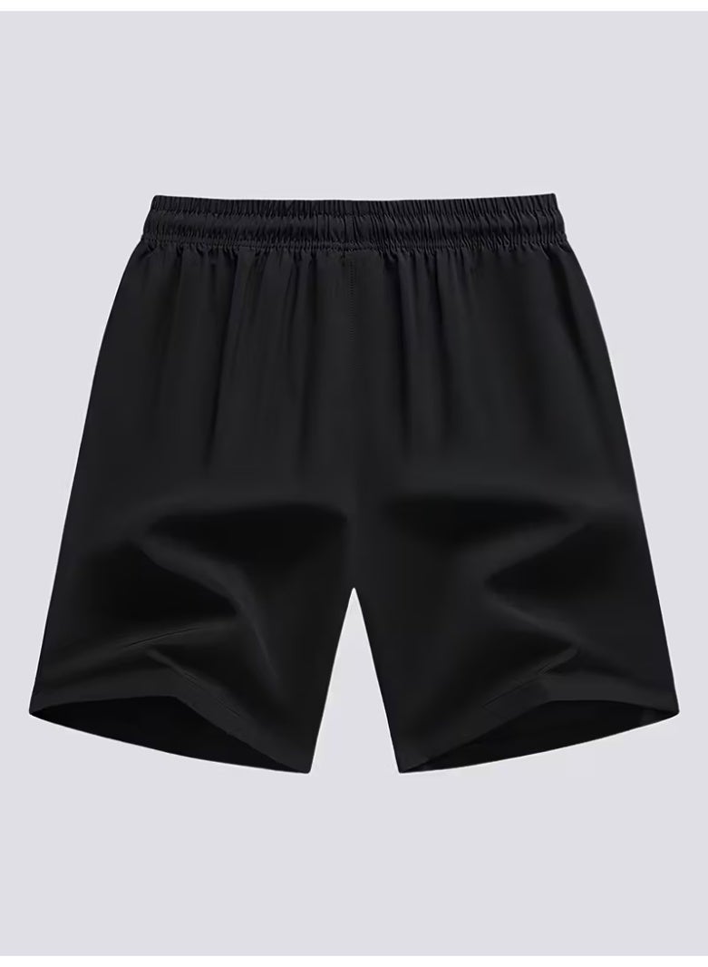Men's Quick-Dry Breathable Athletic Shorts, Runs Small - Please Check Size Chart, Loose Fit Drawstring Waist Solid Color Gym Shorts for Running, Cycling, Swimming & Outdoor Activities - Image 3