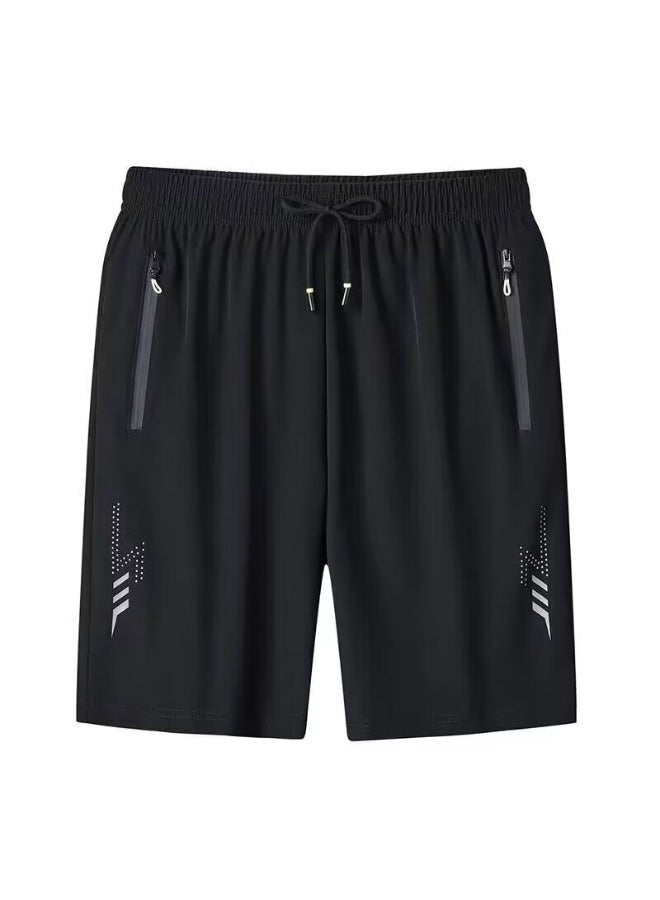 Men's Quick-Dry Breathable Athletic Shorts, Runs Small - Please Check Size Chart, Loose Fit Drawstring Waist Solid Color Gym Shorts for Running, Cycling, Swimming & Outdoor Activities - Image 2