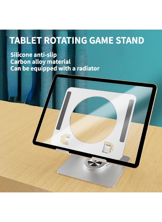 Aluminum iPad Stand  Swivel Tablet Stand for iPad with 360 Rotating Base, Foldable Adjustable Holder for Drawing, Compatible with iPad Pro/Air/Mini and More  - Image 2