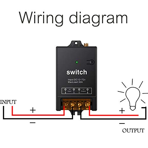 dstfuy Wireless Remote Switch 12V,1500M Meters Long Distance,DC 12V/24V/48V/72V /40A Relay RF Remote Control Switch for Water Pump Motor Lighting Farm Agriculture(Switch 12V) - Image 4