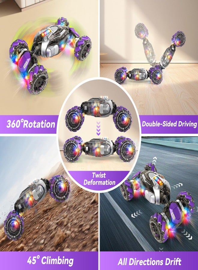 Nicella Gesture Sensing RC Stunt Car, Remote Control Cars Transformer Toys for Age 5-7 6-12 8 9 10 11 Yr Boys Girls Birthday Halloween, 2.4Ghz Hand Control 360° Rotating Toys Car - Image 5