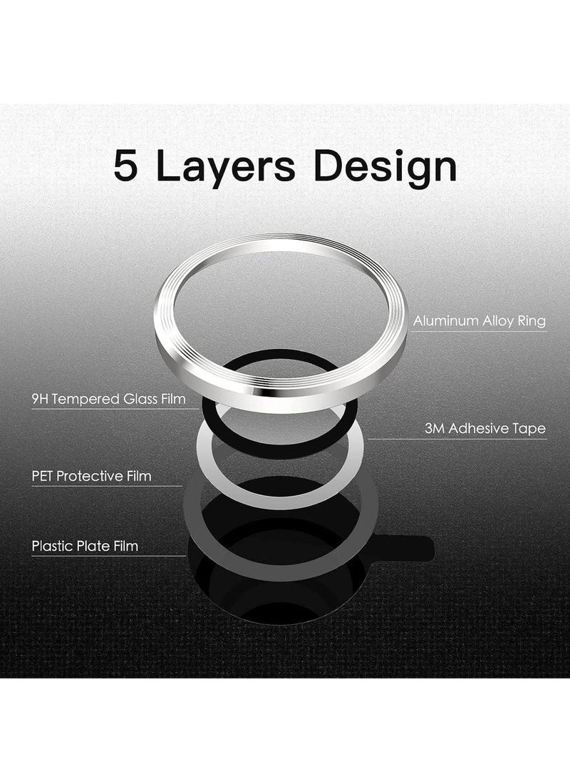 Generic Lens Protector for iPhone 15 6.1-Inch and iPhone 15 Plus 6.7-Inch 9H Tempered Glass Metal Individual Ring Cover HD Clear  - Image 3