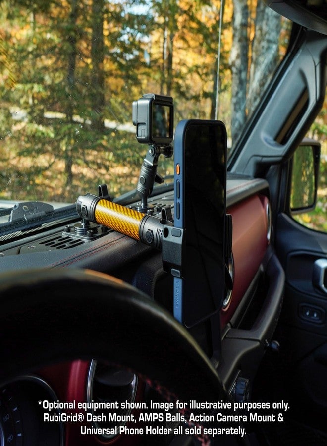 Bulletpoint Mounting Solutions Dash Mount 5.9" Arm Compatible with iPhone and Android Smartphones - Fits 20mm Attachment Ball (Matte Orange Carbon Fiber) - Image 4