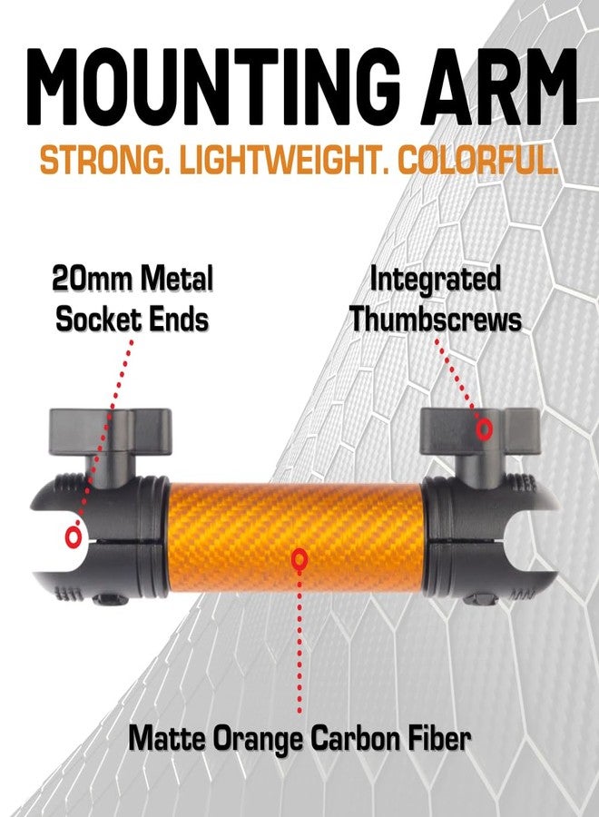 Bulletpoint Mounting Solutions Dash Mount 5.9" Arm Compatible with iPhone and Android Smartphones - Fits 20mm Attachment Ball (Matte Orange Carbon Fiber) - Image 3