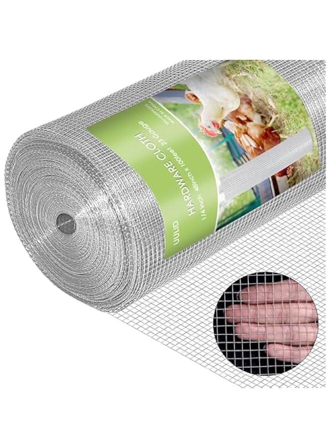 Arabest Hardware Cloth 1/4 Inch 48 x 100 ft 23 gauge Hot Dipped Galvanized After Welding Fence Wire Mesh Roll Hardware Mesh Chicken Rabbit Snake Cage Welding Fencing - Image 1