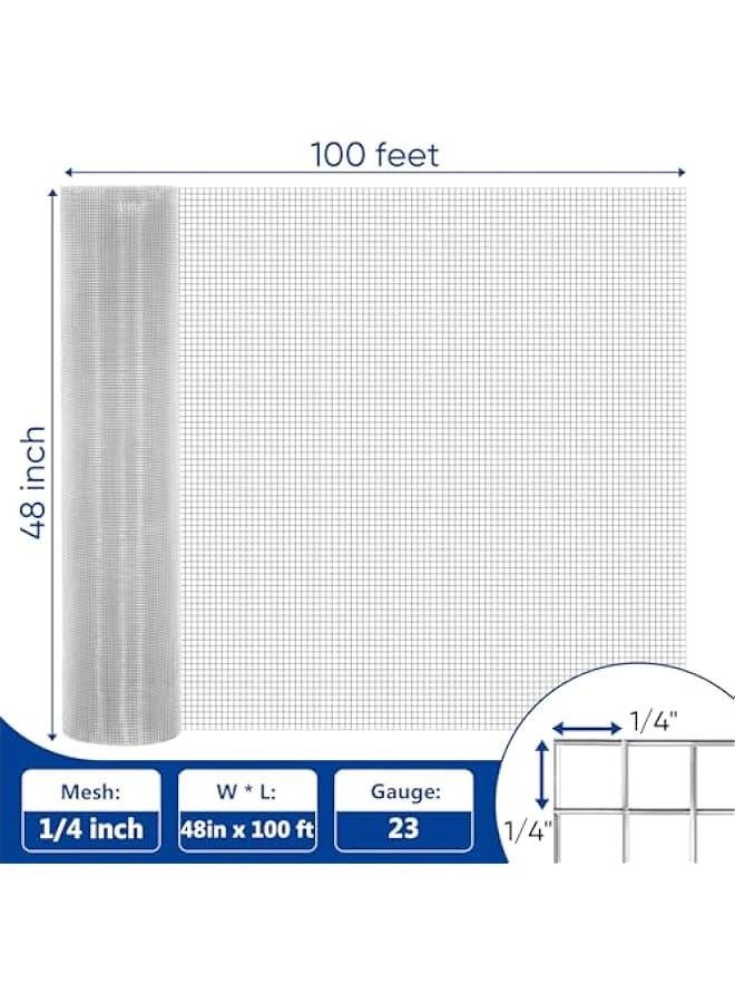 Arabest Hardware Cloth 1/4 Inch 48 x 100 ft 23 gauge Hot Dipped Galvanized After Welding Fence Wire Mesh Roll Hardware Mesh Chicken Rabbit Snake Cage Welding Fencing - Image 2
