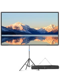 Projector Screen with Stand, Portable 84" Projection Screen for Indoor Outdoor, Projector Screen with Wrinkle Free Tripod Stand, Mobile Movie Screen with Bag for Home Theater Wedding Party Office Presentation