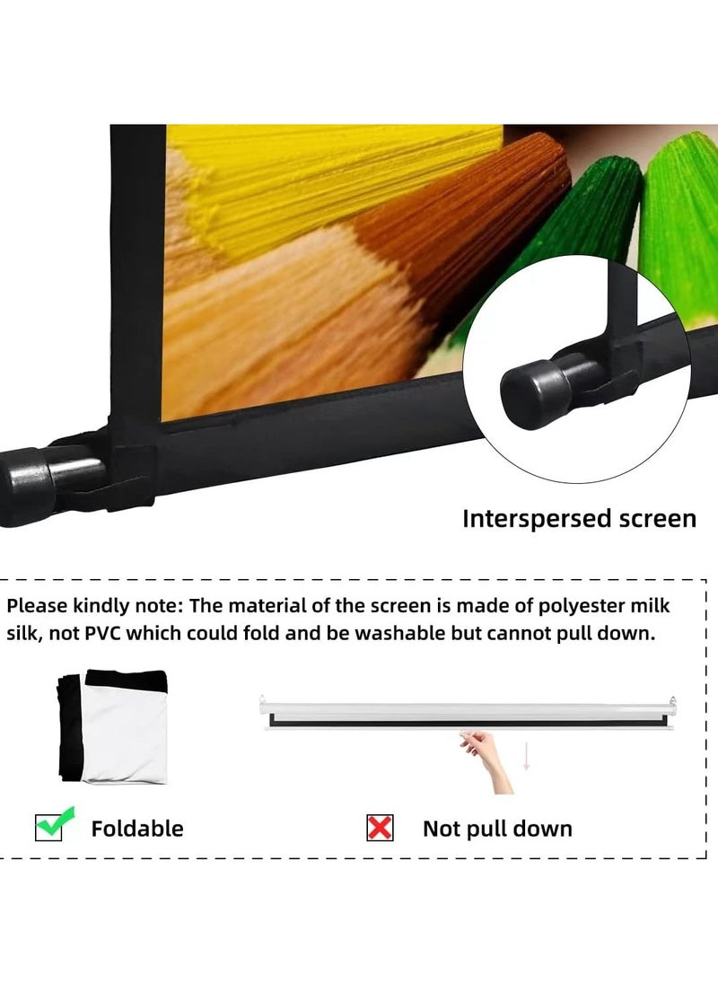 CityRiya-Long - Projector Screen with Stand, Portable 84" Projection Screen for Indoor Outdoor, Projector Screen with Wrinkle Free Tripod Stand, Mobile Movie Screen with Bag for Home Theater Wedding Party Office Presentation - Image 1