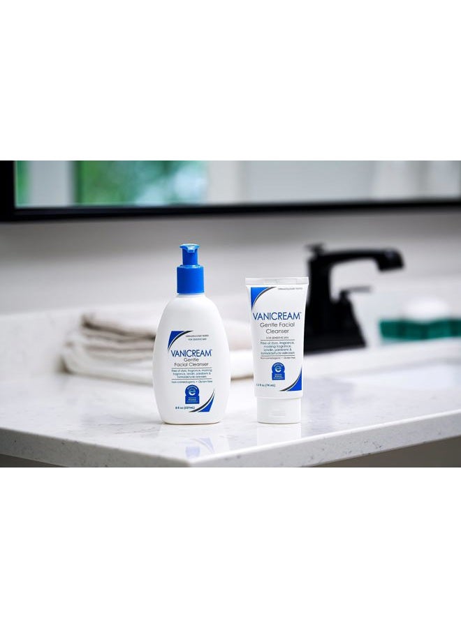Vanicream منظف وجه لطيف، 2.5 أونصة سائلة، مصمم بدون مهيجات شائعة للبشرة الحساسة، يزيل المكياج والأوساخ والزيوت الزائدة، غير كوميدوغينيك، غسول وجه متوازن الرقم الهيدروجيني - Image 5