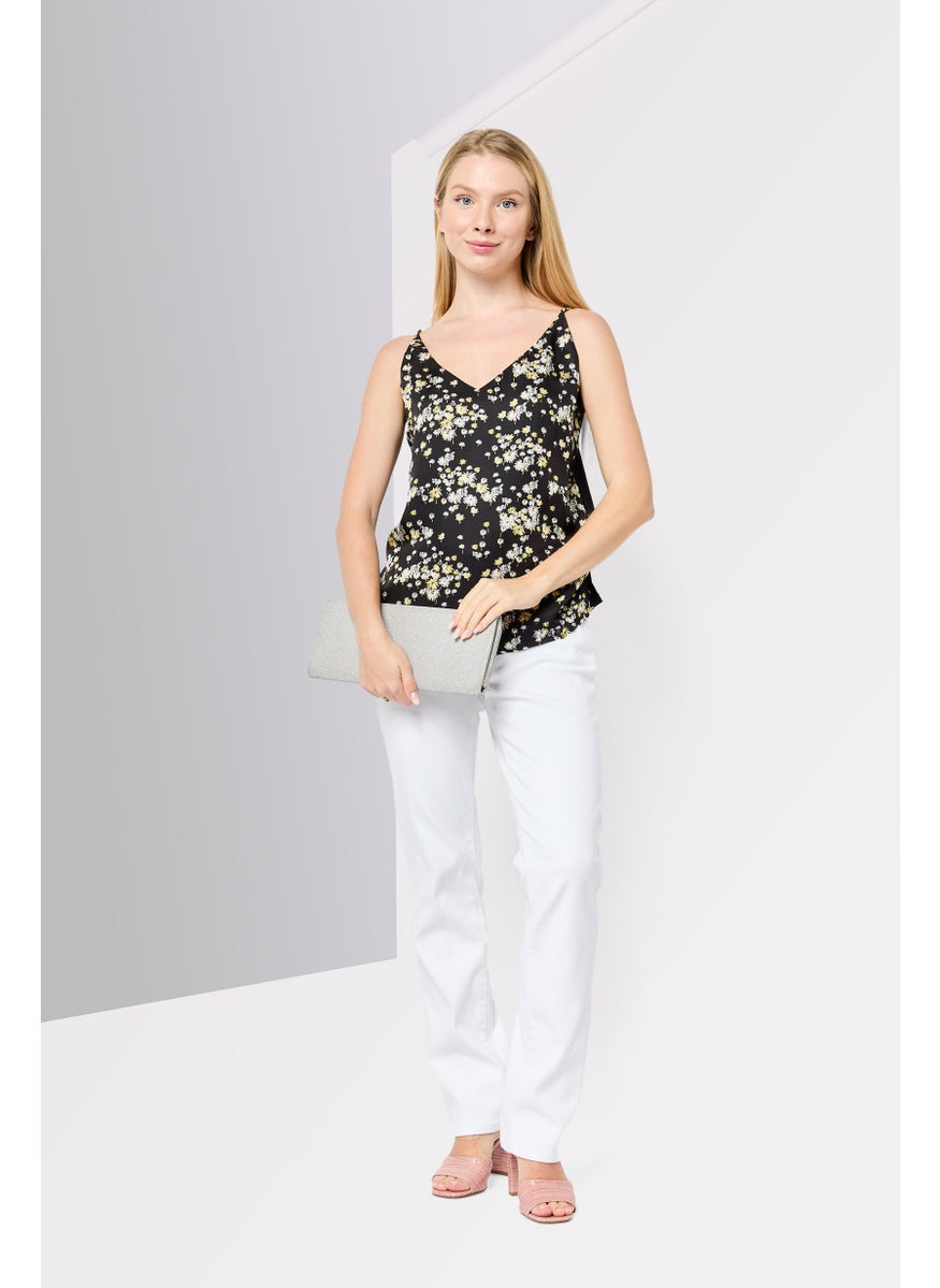 Scotch & Soda Women V-Neck Sleeveless Floral Print Tank Top, Multicolor  - Image 2