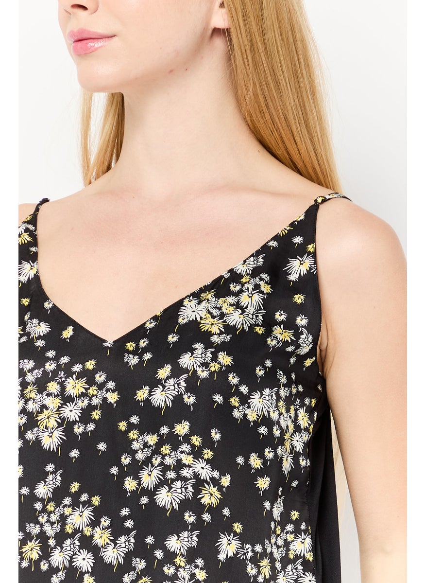 Scotch & Soda Women V-Neck Sleeveless Floral Print Tank Top, Multicolor  - Image 3