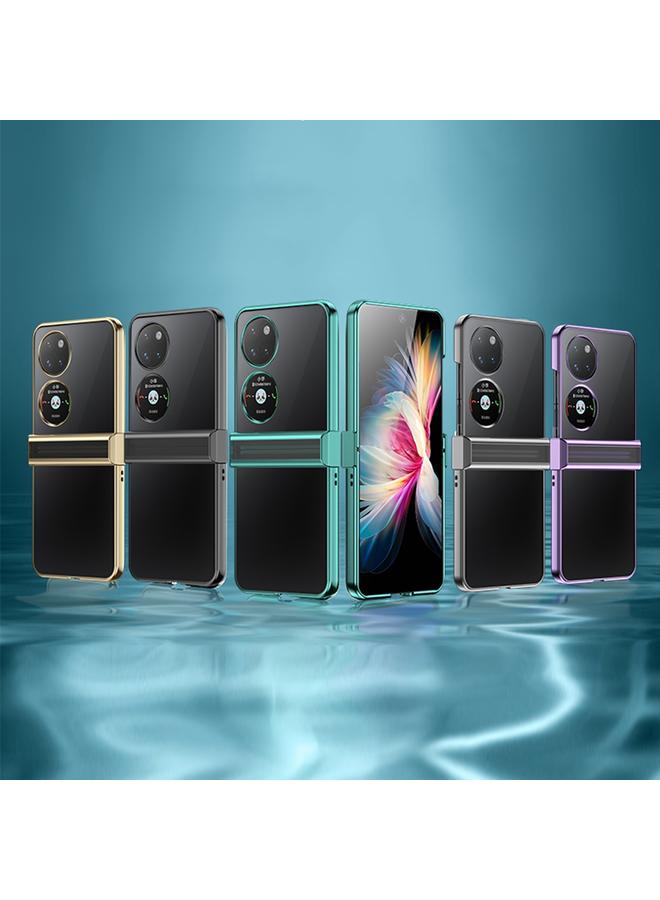 جرين تايجر جراب لهاتف Huawei P50 Pocket مصنوع من مادة البولي كربونات المطلية بالكهرباء ومضاد للصدمات وتغطية كاملة - Image 2