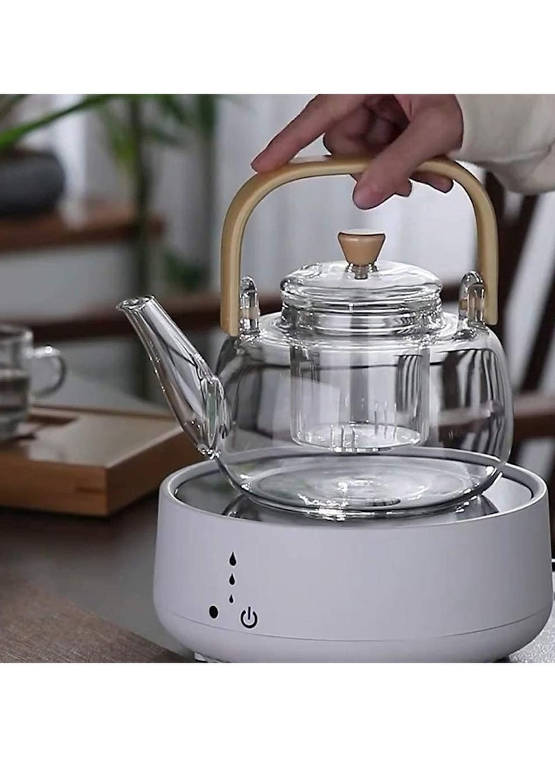 1000ml Borosilicate Glass Teapot With Glass Infuser, Teapot With Strainer For Loose Tea, Safe On Stovetop, Tea Pot With Bamboo Handle - Image 4