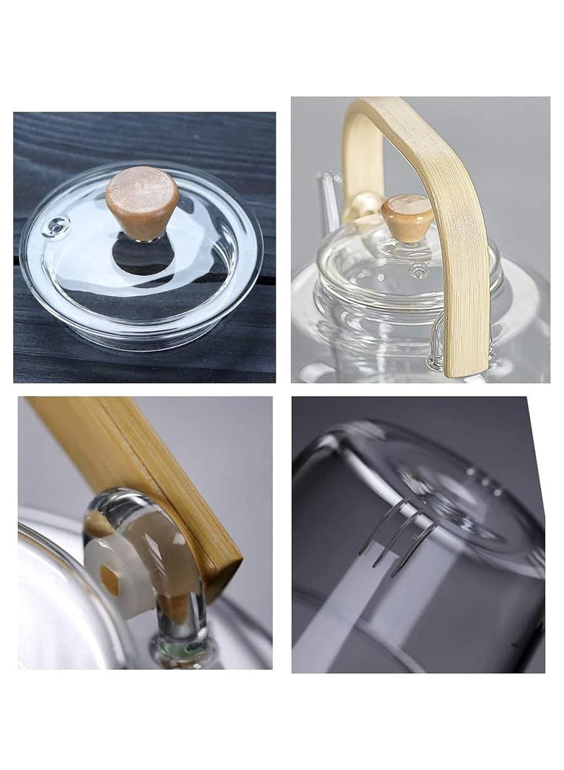 1000ml Borosilicate Glass Teapot With Glass Infuser, Teapot With Strainer For Loose Tea, Safe On Stovetop, Tea Pot With Bamboo Handle - Image 5