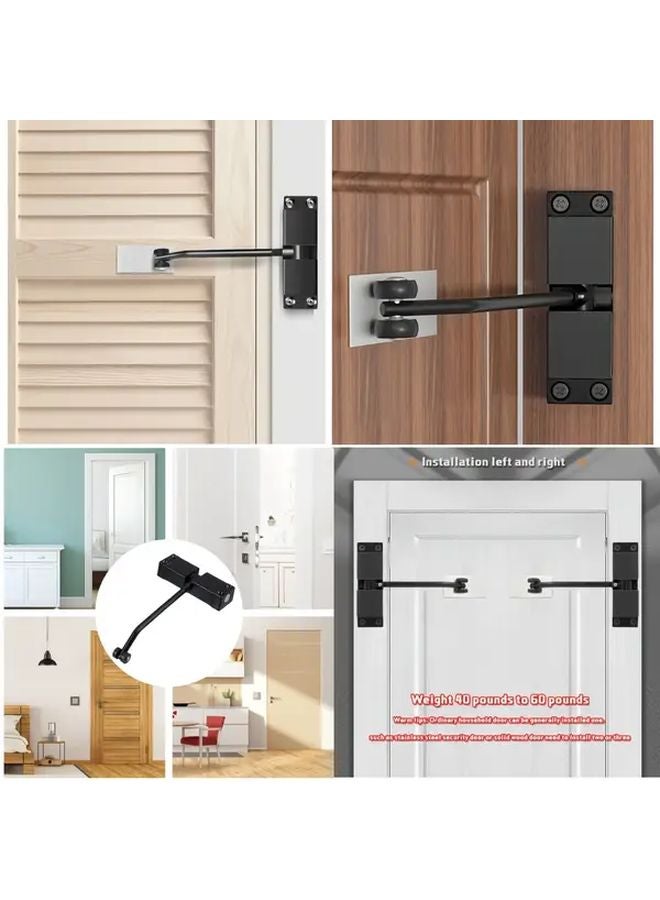 1pcs Silver Automatic Door Closer Hydraulic Buffer Adjustable Spring Close Easy Install - Image 5